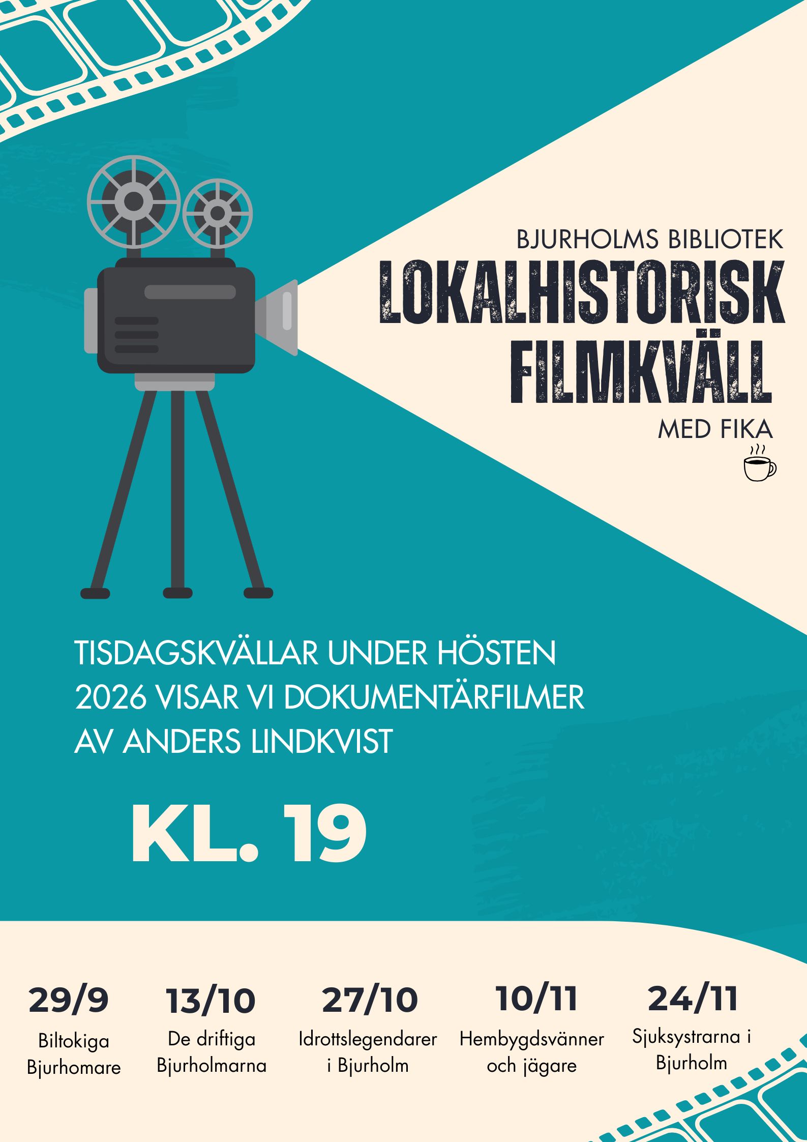 Affisch angående filmkvällar hösten 2026.